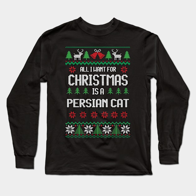 cute Persian cat Long Sleeve T-Shirt by Rocket Girls 